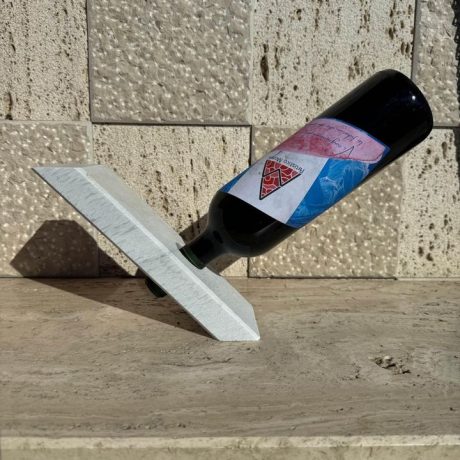Supporto Bottiglia in marmo Bianco Carrara  - Sospesa