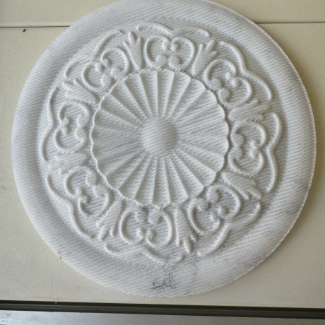 Fregio fiore in Bianco Carrara - Bassorilievo Diametro 20 cm